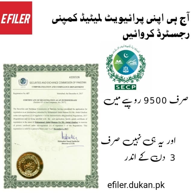 Private limited company Registration SECP